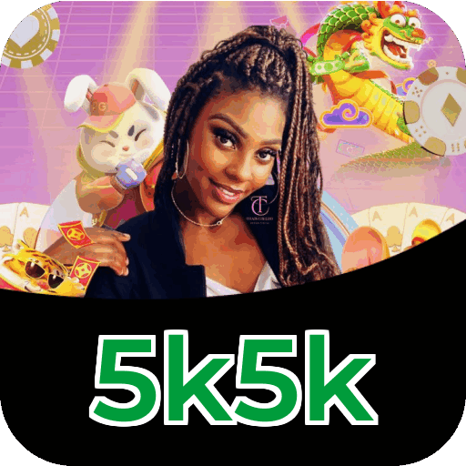 Plataforma 5k5k mostrando interface moderna, jogos certificados e recursos de segurança licenciados